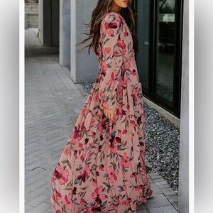 Floral Pink Maxi Dress